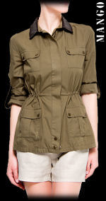 Mango Leather neckline parka